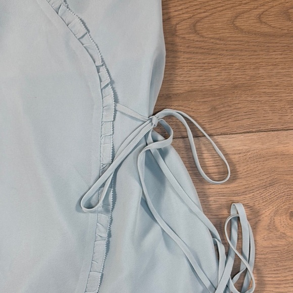 Naked Zebra Light Blue Ruffle Wrap Tank Dress NWT - Picture 4 of 13